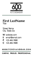 Load image into Gallery viewer, Business Cards - 600 Kitchen &amp; Bar
